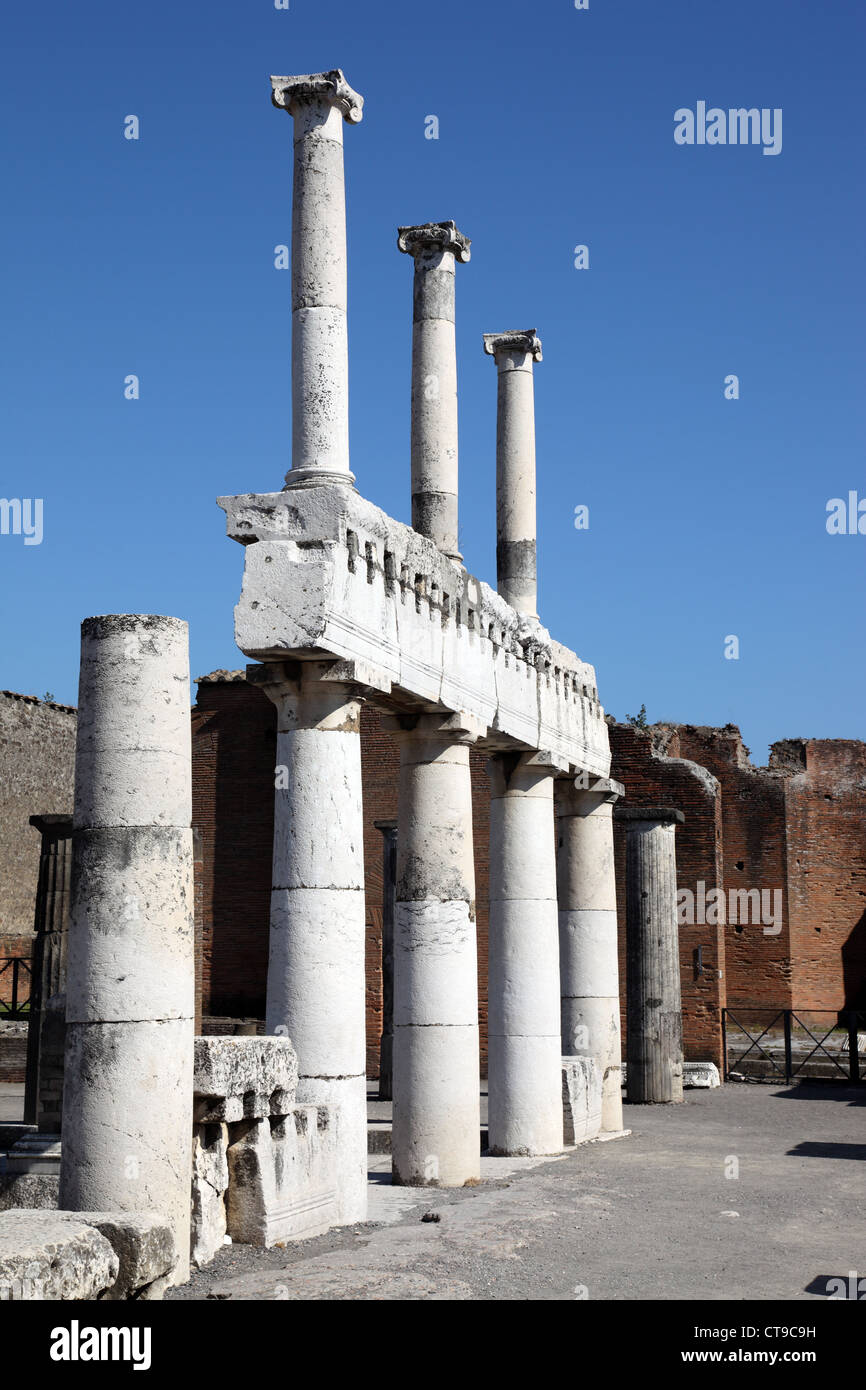 Römische Ruinen von Pompeji, Stadt begraben unter Asche vom Vesuv Ausbruch, Italien Stockfoto