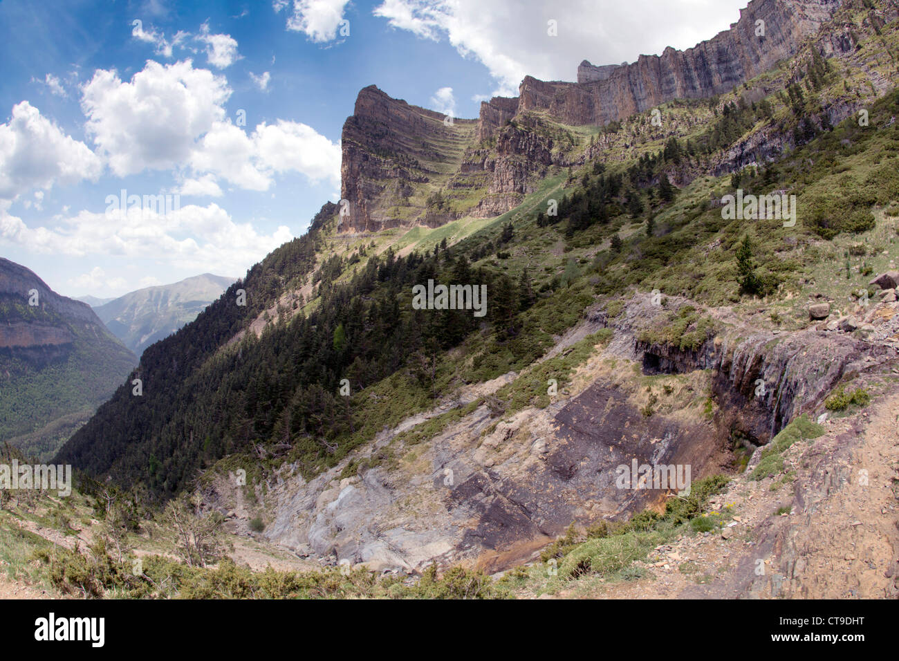 Faja Racon; Wanderweg; Ordesa Nationalpark; Pyrenäen; Spanien Stockfoto