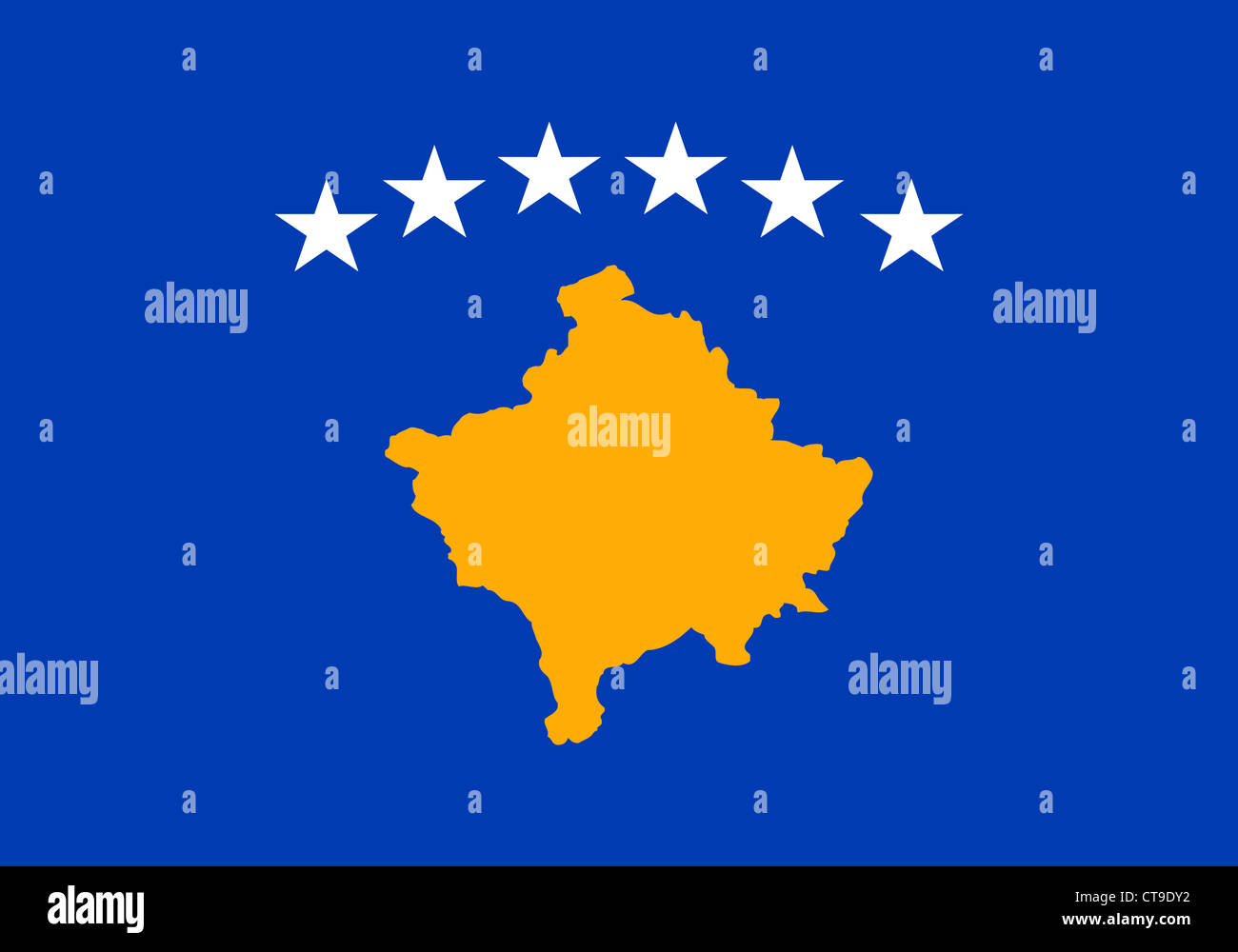 Flagge der Republik Kosovo. Stockfoto