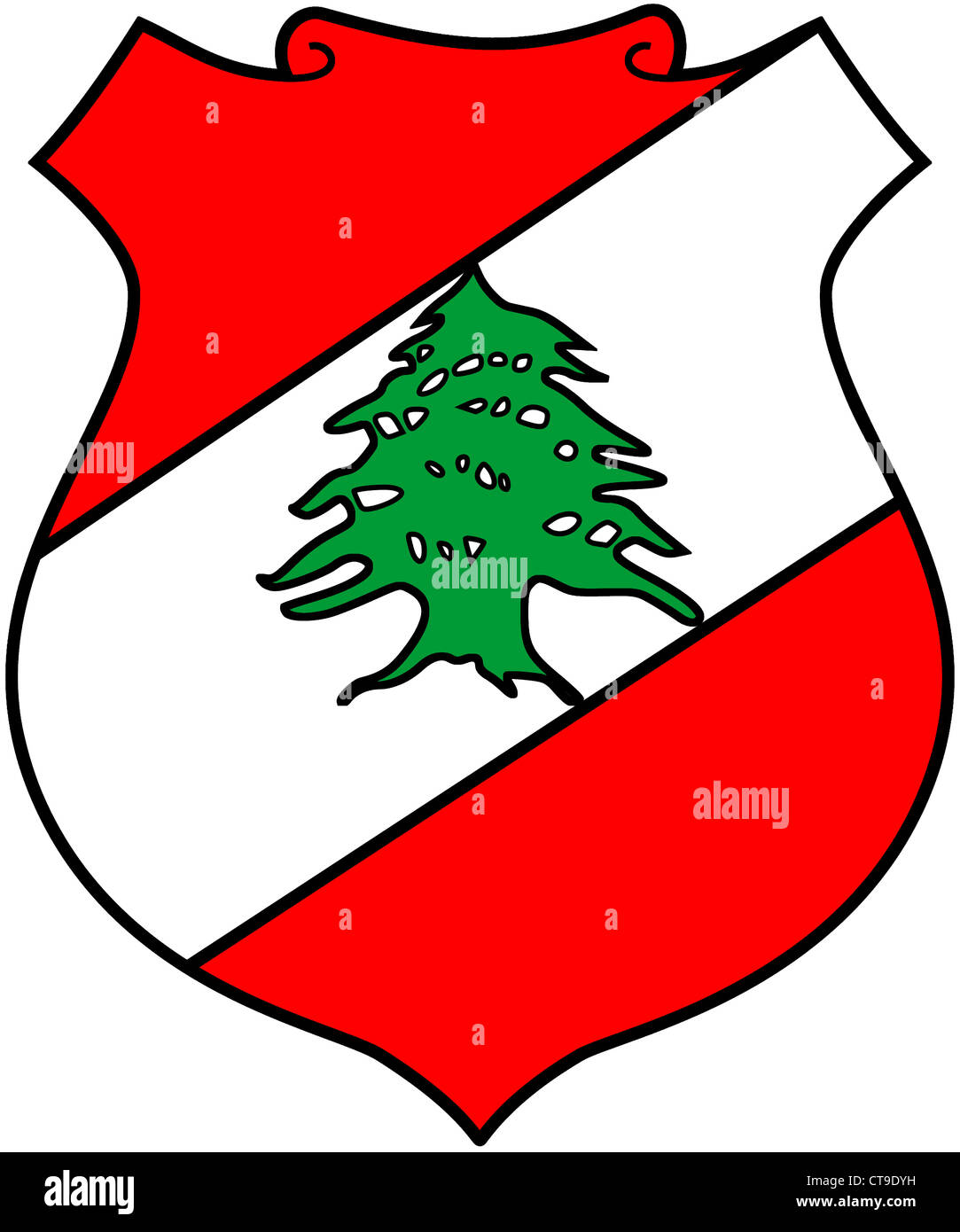 Wappen der Republik Libanon. Stockfoto