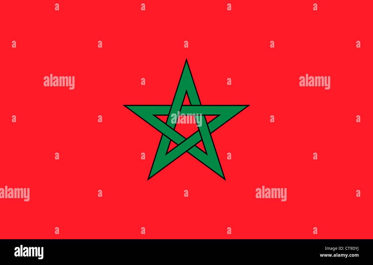 Nationalflagge von Marokko. Stockfoto