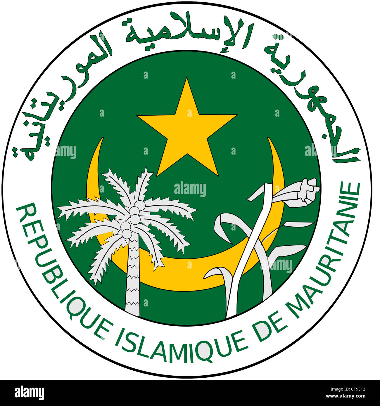 Wappen von Mauretanien. Stockfoto