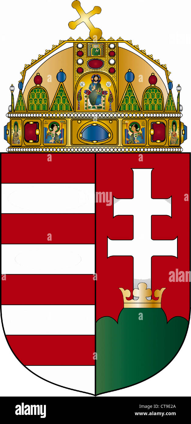 Wappen der Republik Ungarn. Stockfoto