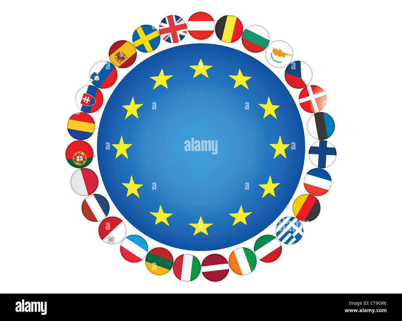 Europäische Union Flaggen Abbildung Stockfoto