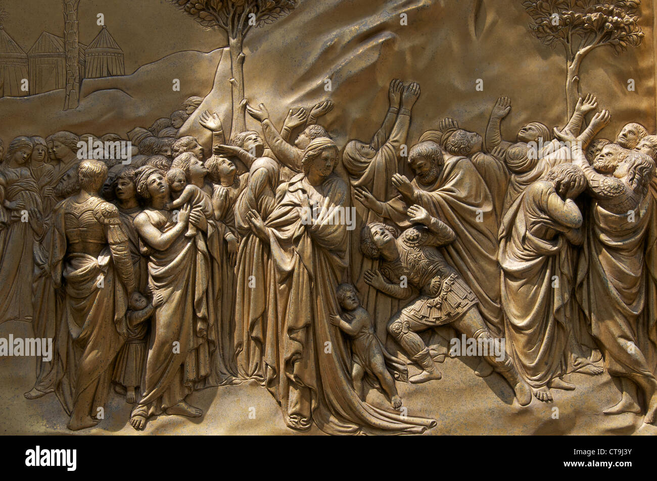 Moses Lorenzo Ghibertis Tore des Paradieses Türen Baptisterium Florenz Italien Stockfoto