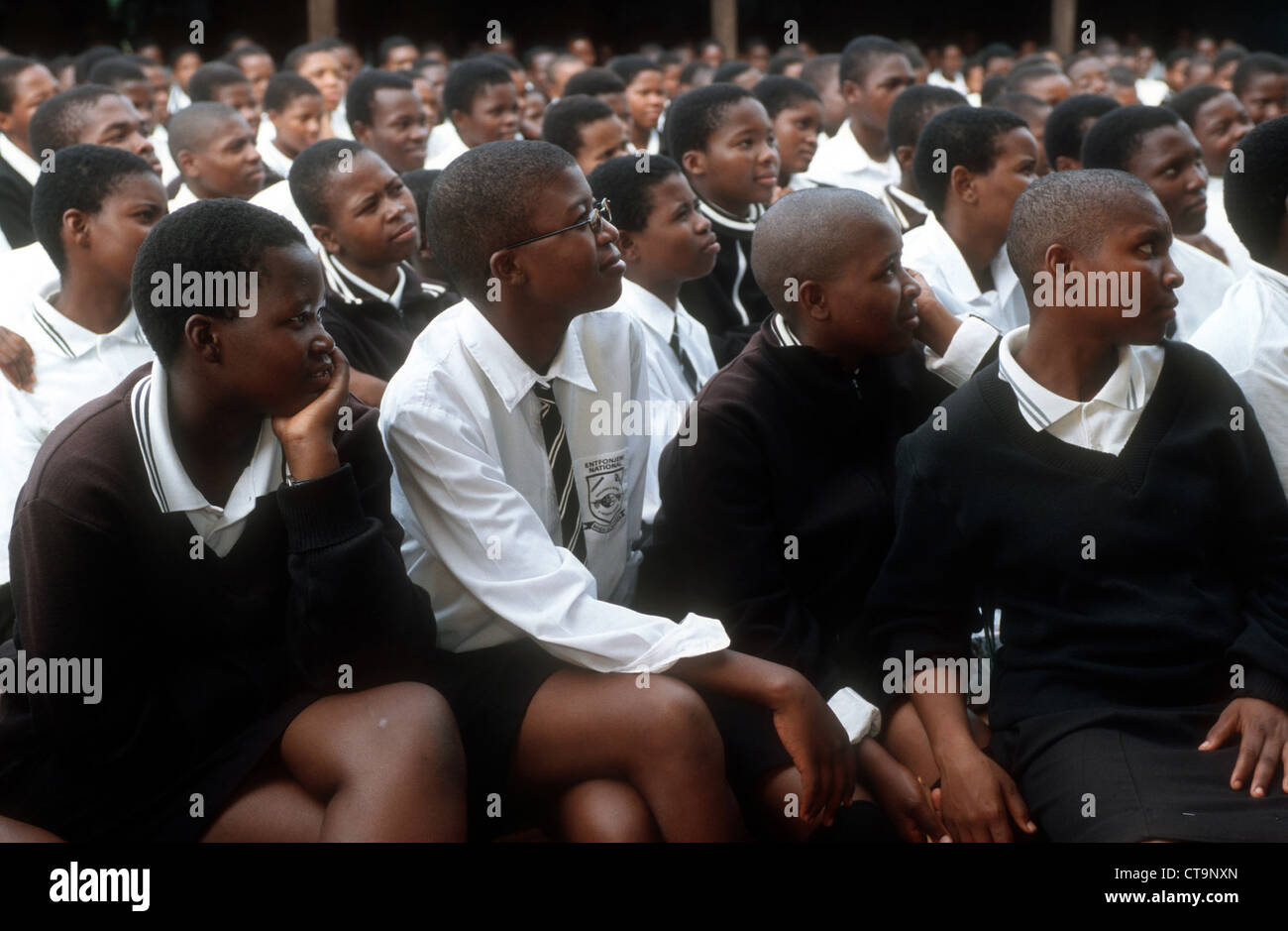 Unterricht in einer Schule in Swasiland Stockfoto