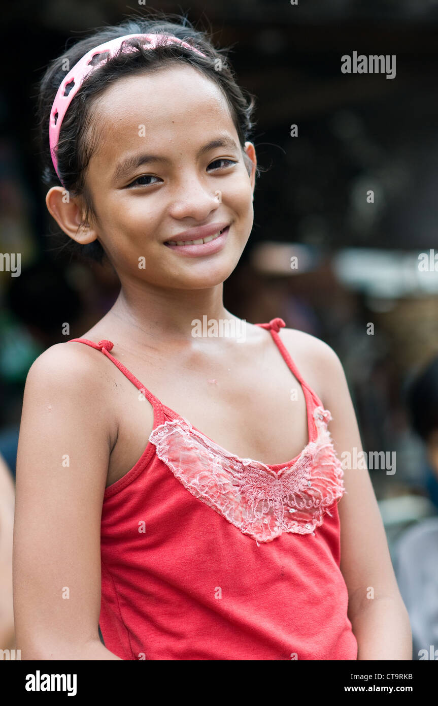 Junges Mädchen in Parian, Cebu City, Philippinen Stockfoto