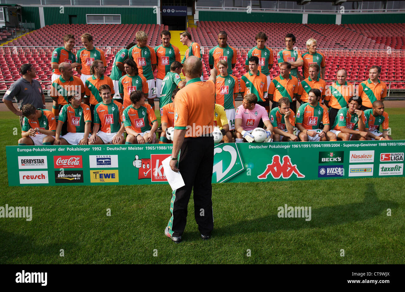 Offizielles Mannschaftsfoto des Fußball-Bundesligisten Werder Bremen Stockfoto