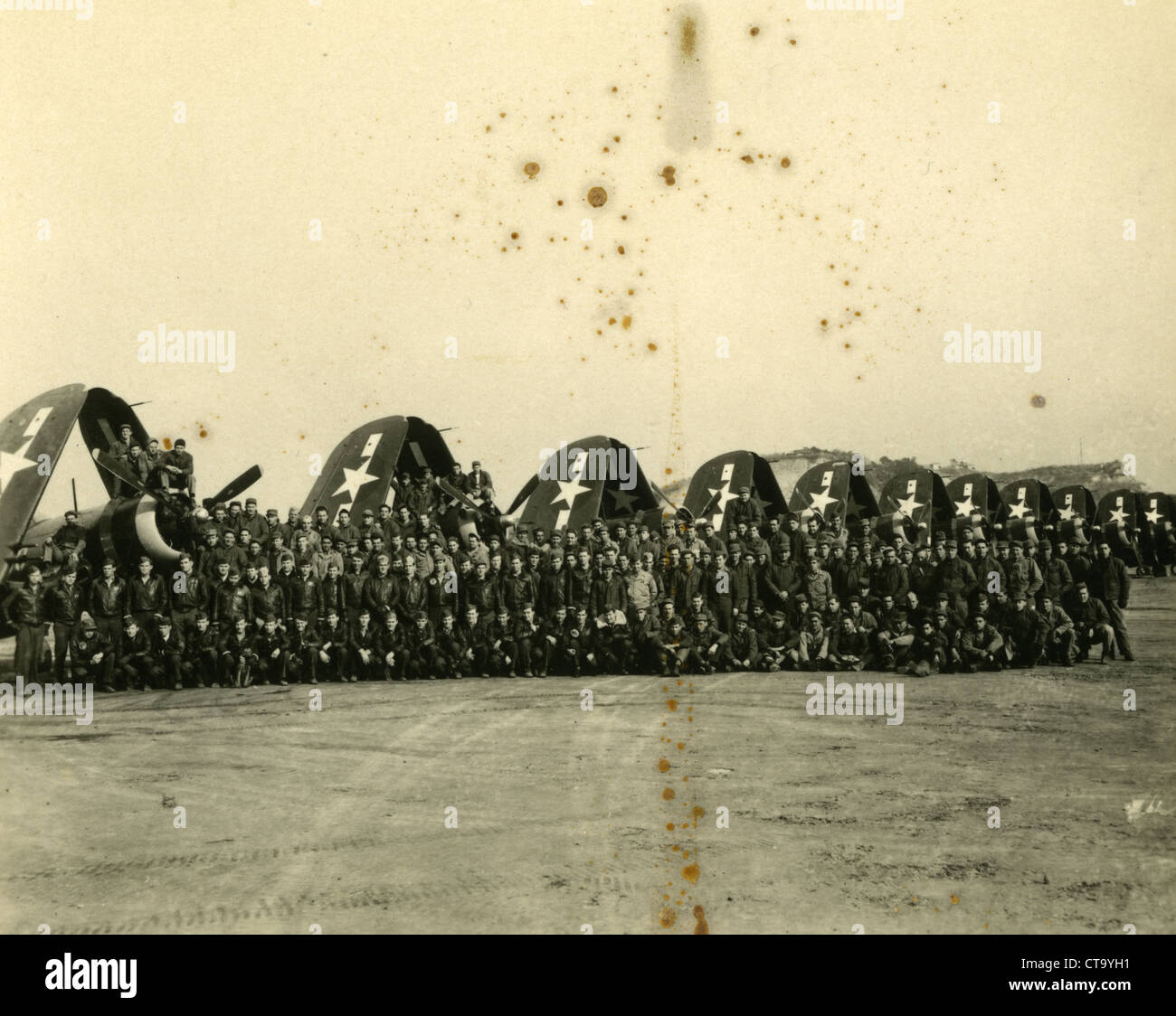 Korea-Krieg Geschwader Gruppe Foto Kampfflugzeuge Stockfoto