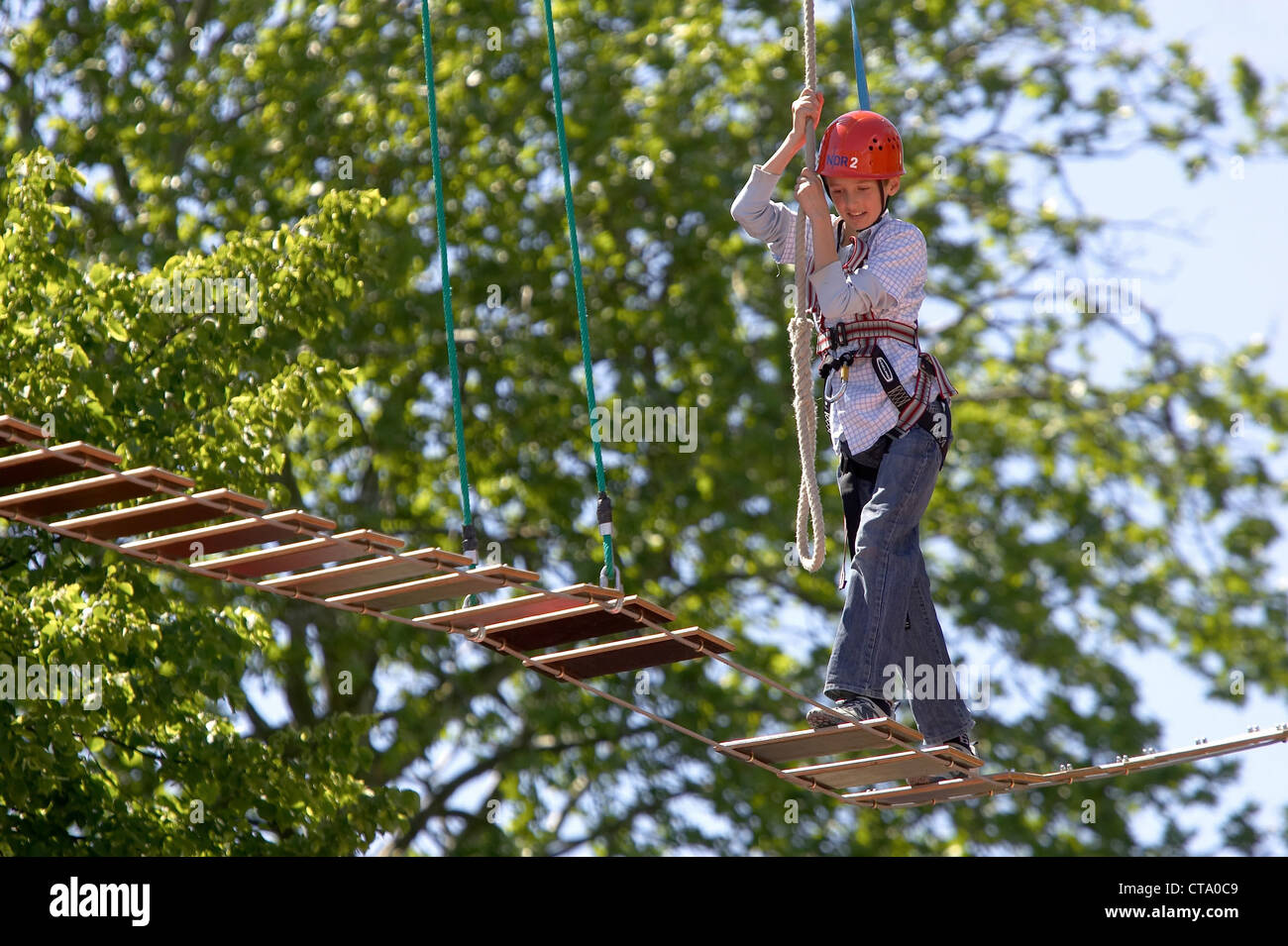 Hochseilgarten und luftige Höhen Stockfoto