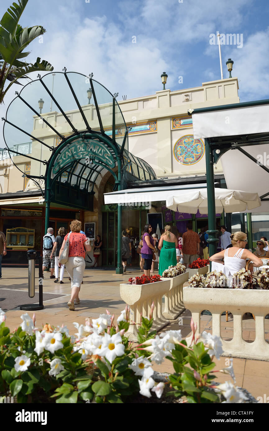 Art Nouveau Cafe de Paris, Place du Casino, Montecarlo, Fürstentum Monaco Stockfoto