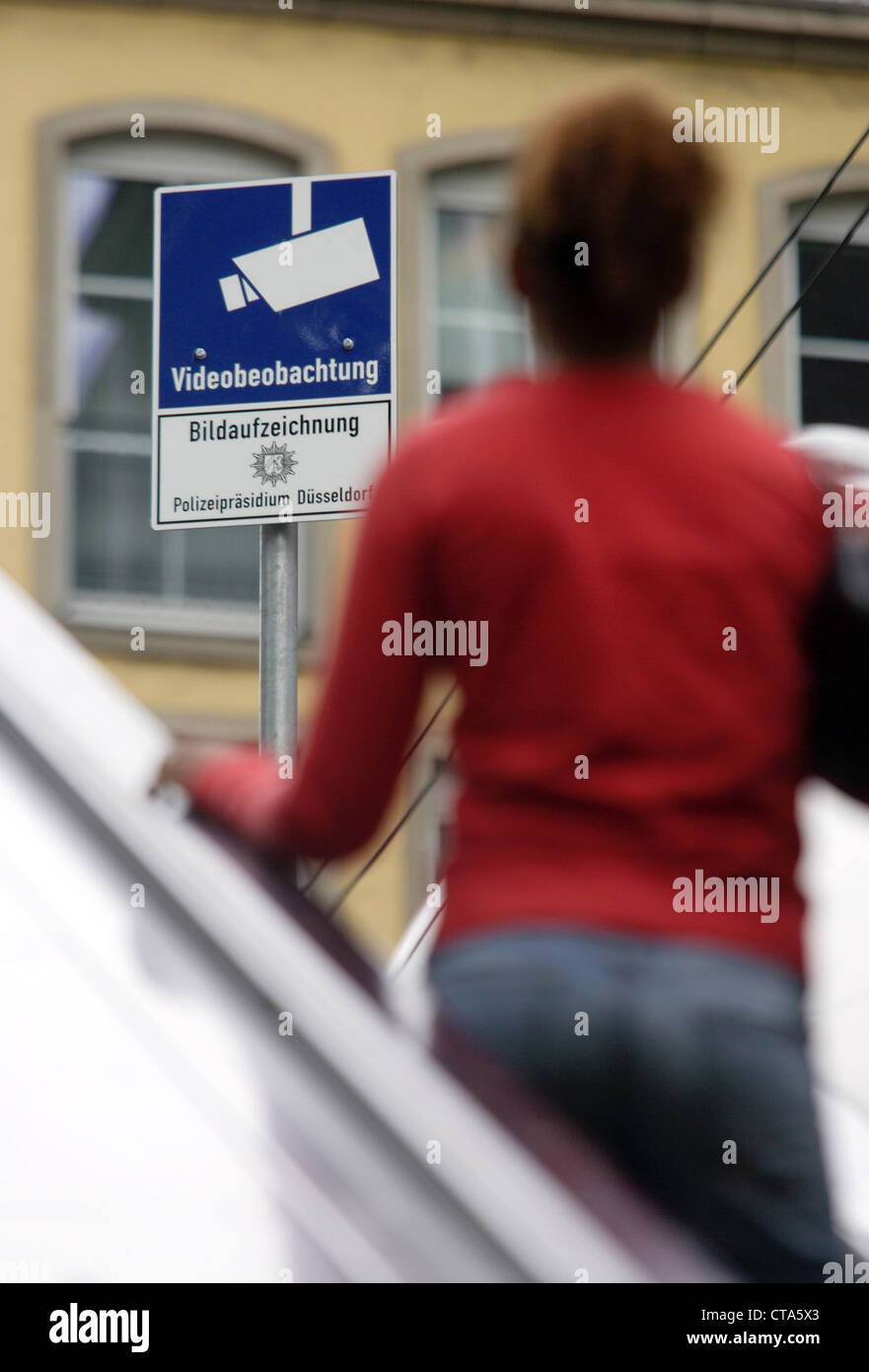 Videoüberwachung in Düsseldorf Stockfoto