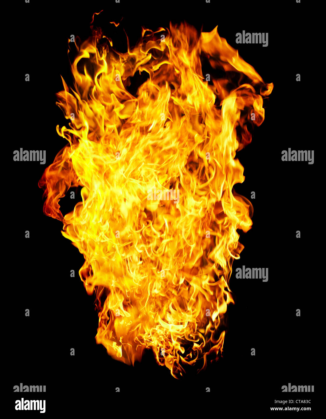 Feuer-Foto auf einem schwarzen Hintergrund... Stockfoto