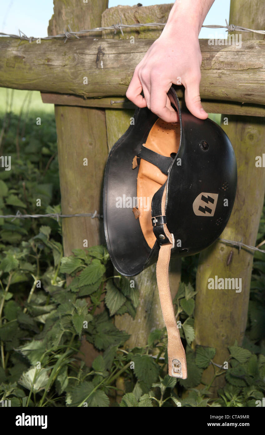 Deutscher SS-Helm Stockfoto