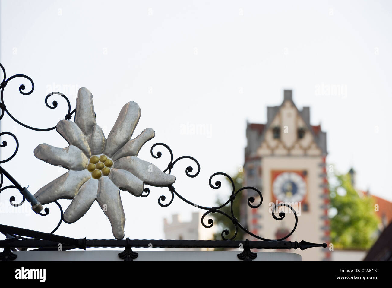 Blick auf Hohes Schloss (hohe Burg), Füssen, Allgäu, Bayern, Deutschland Stockfoto