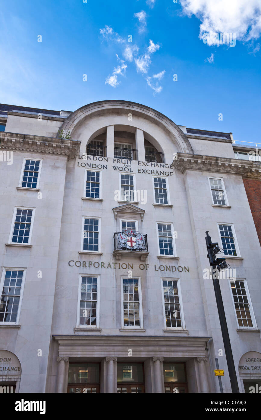 London-Wolle und Obst Börsengebäude Stockfoto