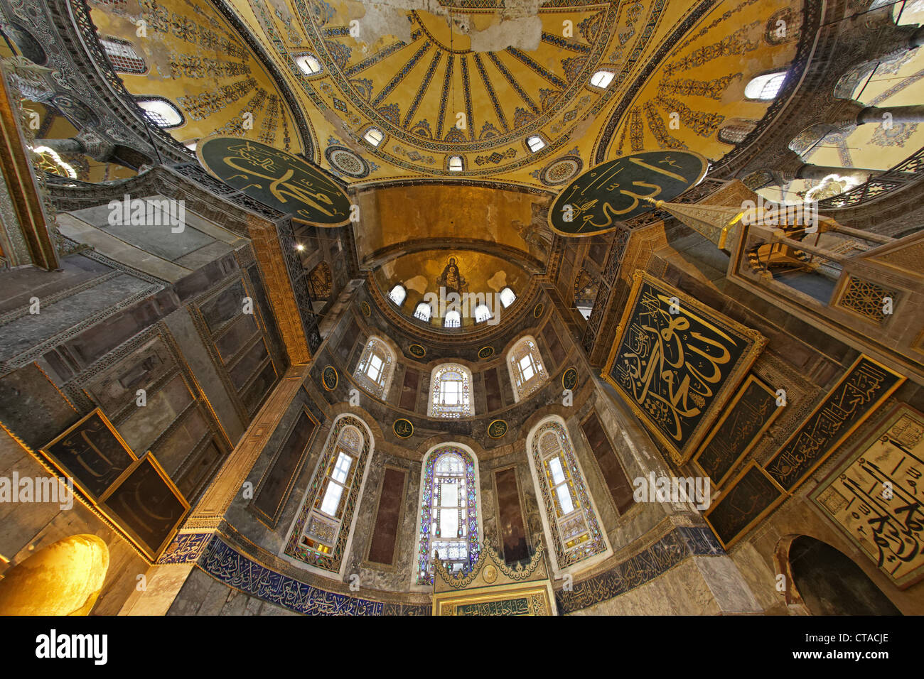 Innenansicht der Hagia Sophia, Istanbul, Türkei, Europa Stockfoto