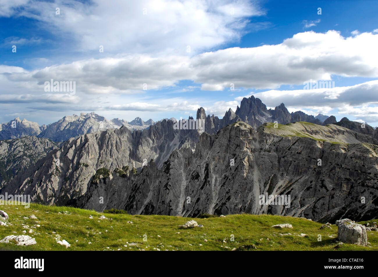 Die Sextner Dolomiten, UNESCO Weltnaturerbe, Dolomiten, Südtirol, Trentino-Alto Adige, Italien Stockfoto