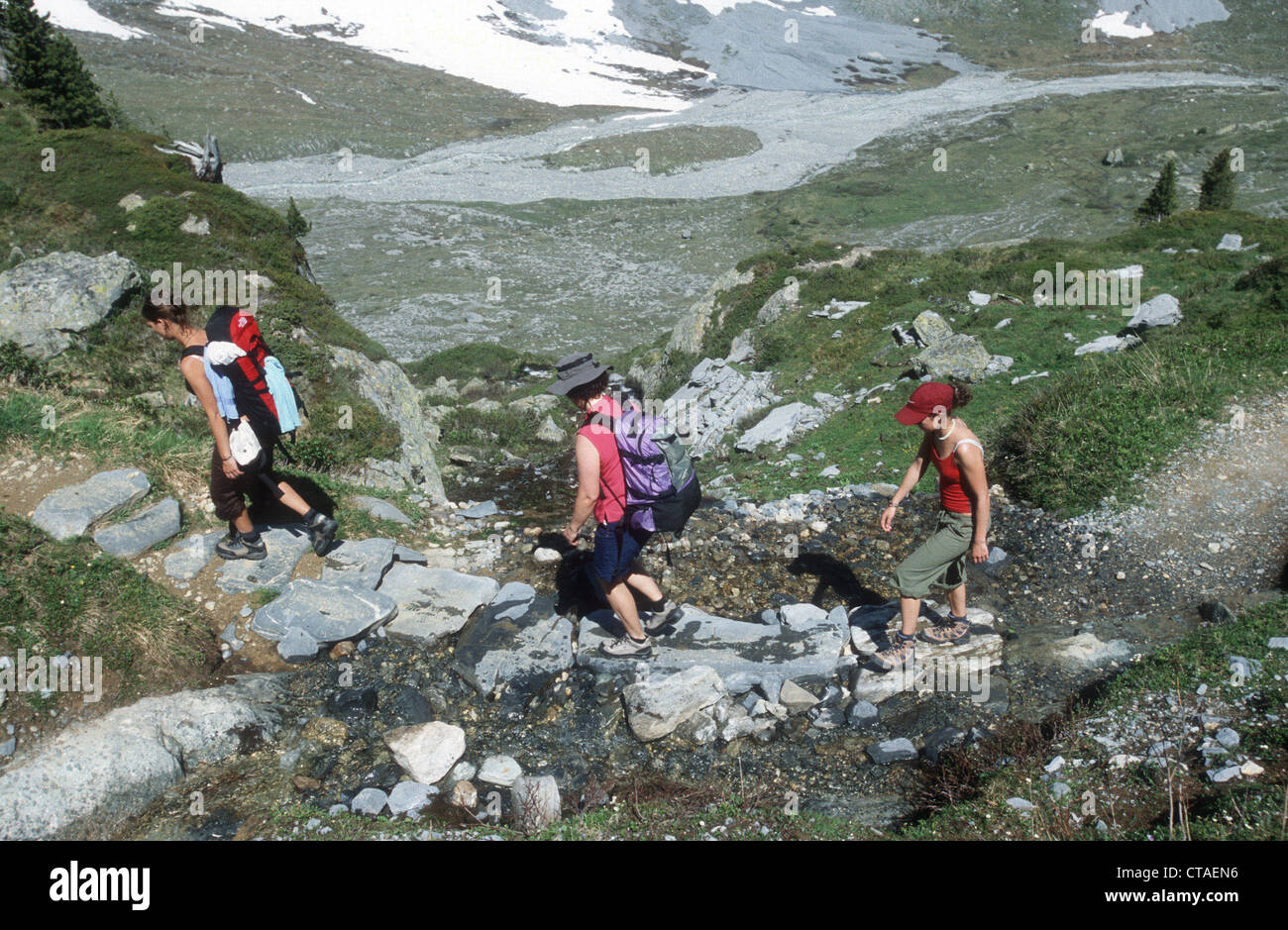 Glechterwanderung in der Jungfrauregion (Schweiz) Stockfoto