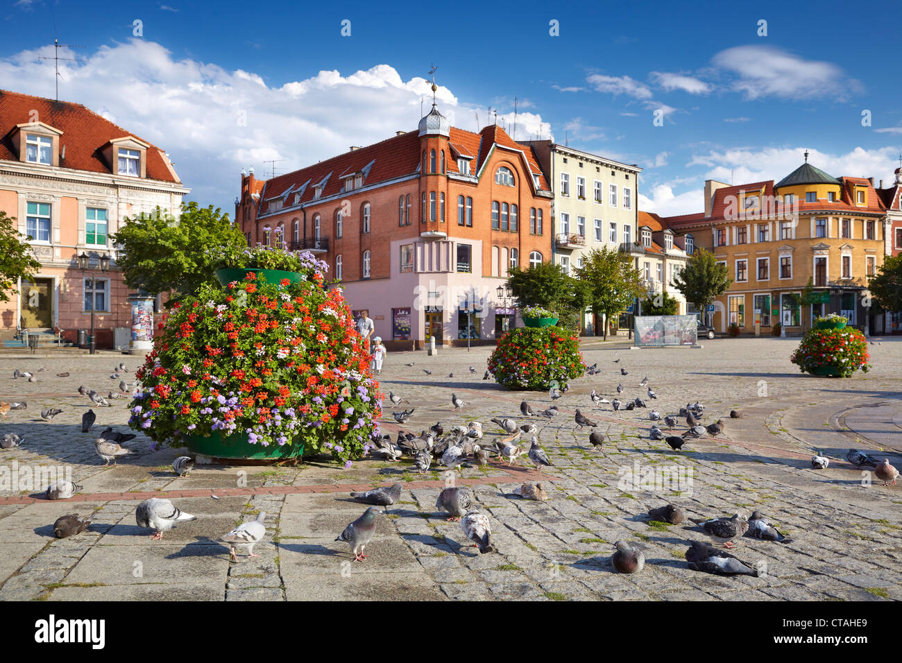 Gniezno - Altstadt, Marktplatz, Polen Stockfoto