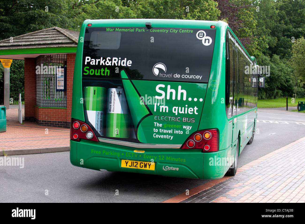 Coventry-Park &amp; Ride Elektrobus Stockfoto