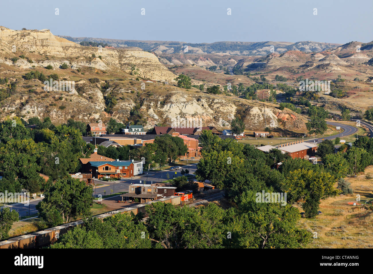 Blick auf die Siedlung, Medora, North Dakota, USA Stockfotografie Alamy