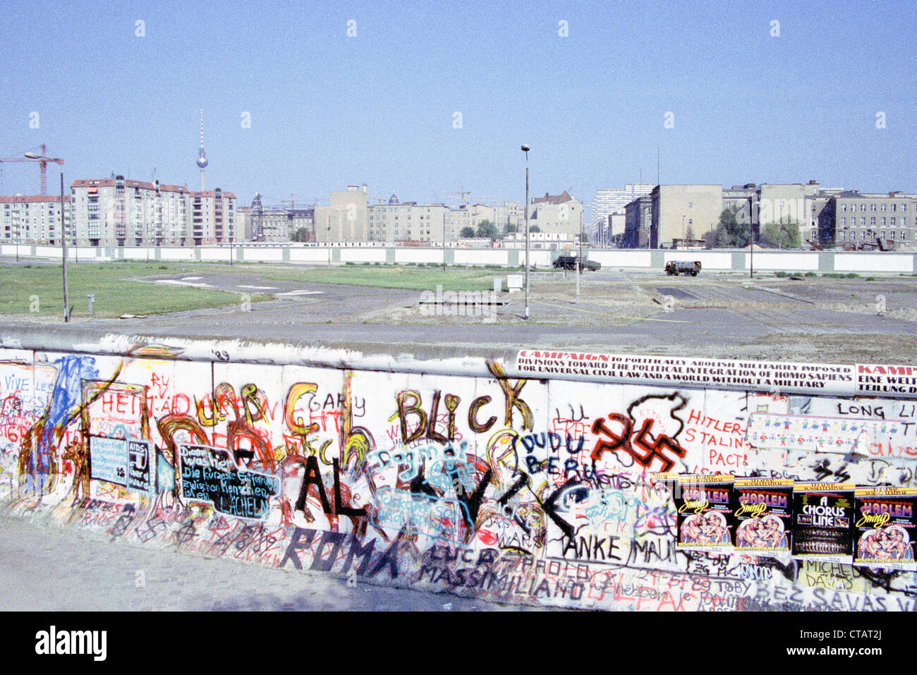 Die Berliner Mauer am Potsdamer Platz in den 1980er Jahren - West Berlin Stockfoto