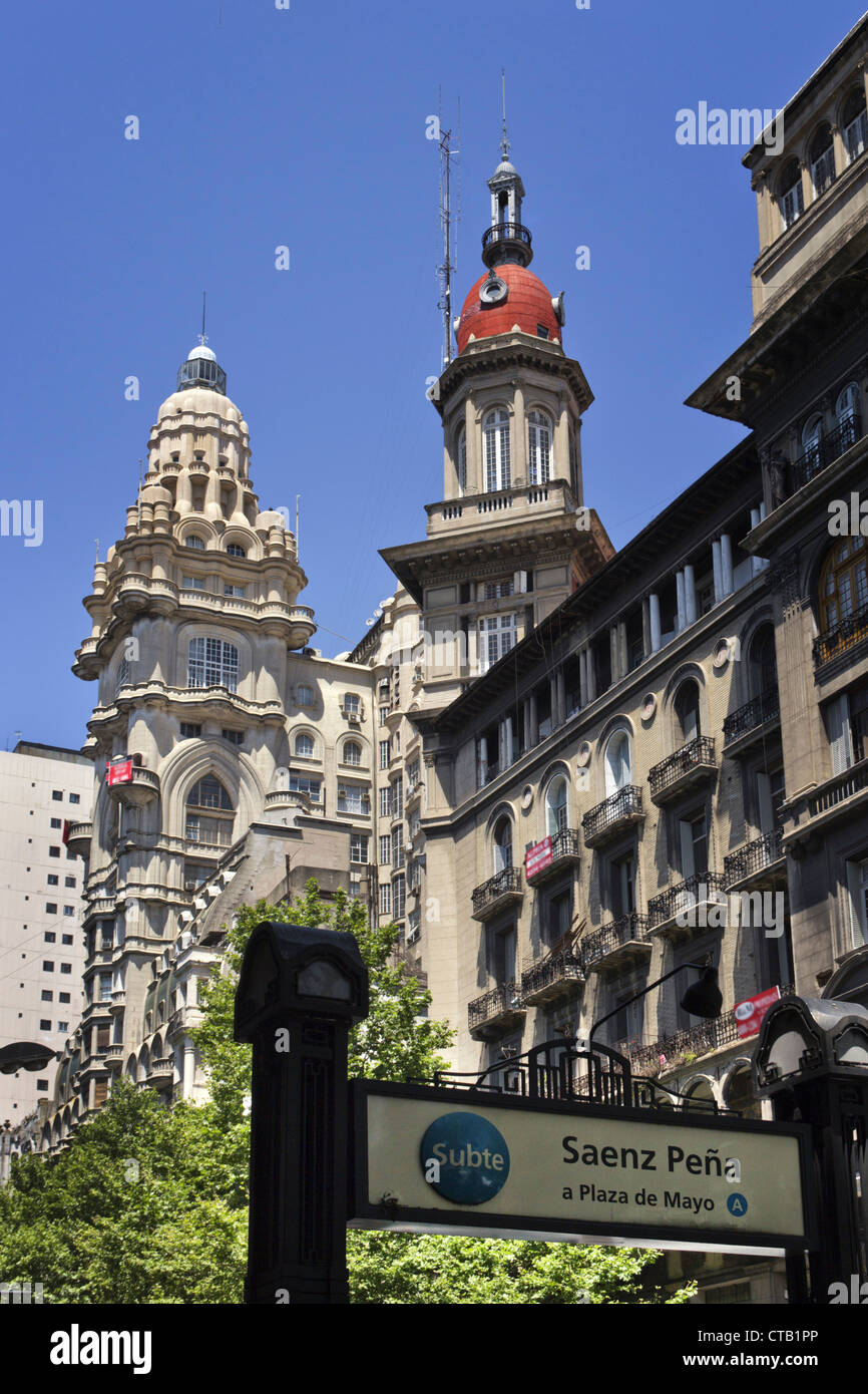 Barolo Palastgebäude, Architekten Mario Palanti, Avenida de Mayo, Buenos Aires, Argentinien Stockfoto