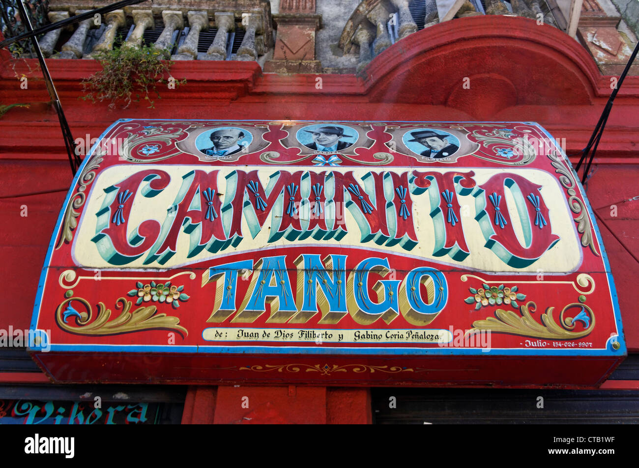 Caminoto Tango Zeichen in La Boca, Buenos Aires, Argentinien Stockfoto