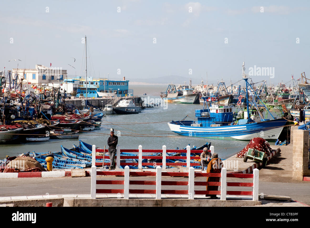 Ein Blick über den Hafen, Essaouira, Marokko Afrika Stockfoto