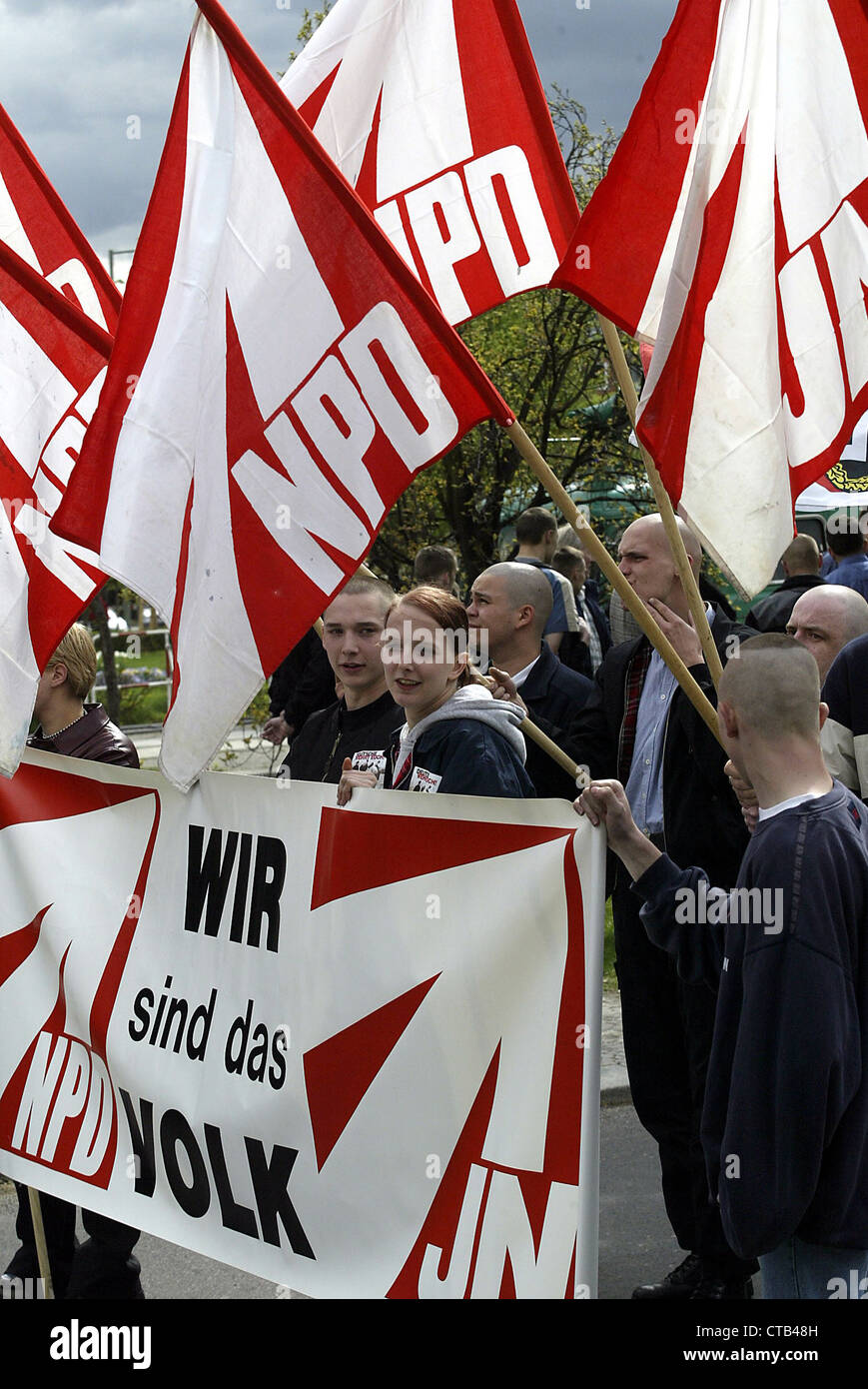 NPD-Demonstration in der Armee in Berlin-Spandau Stockfoto