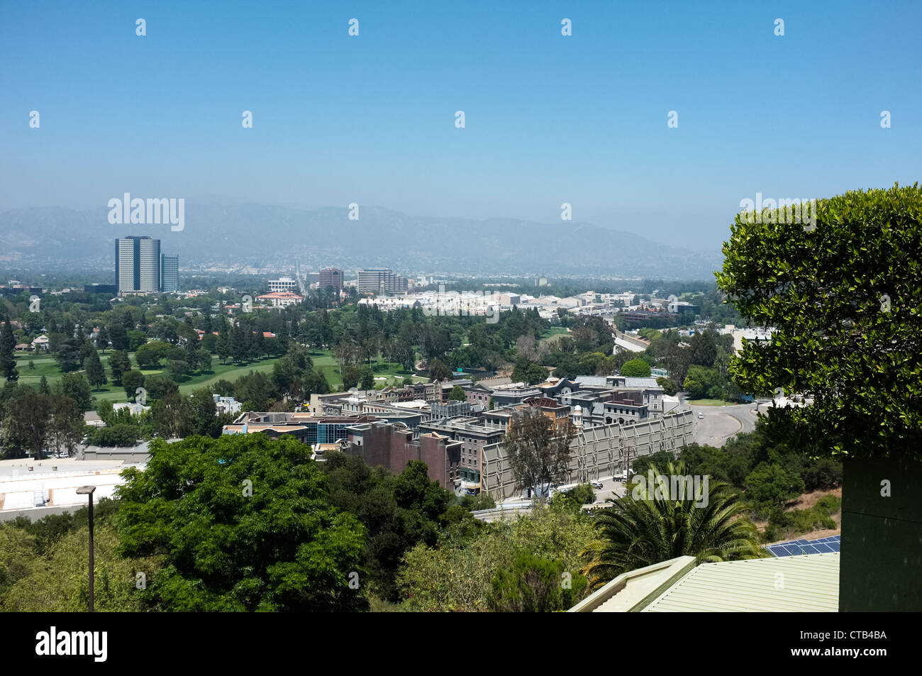 Einen Überblick über Hollywood und Burbank von den Universal Studios. Stockfoto