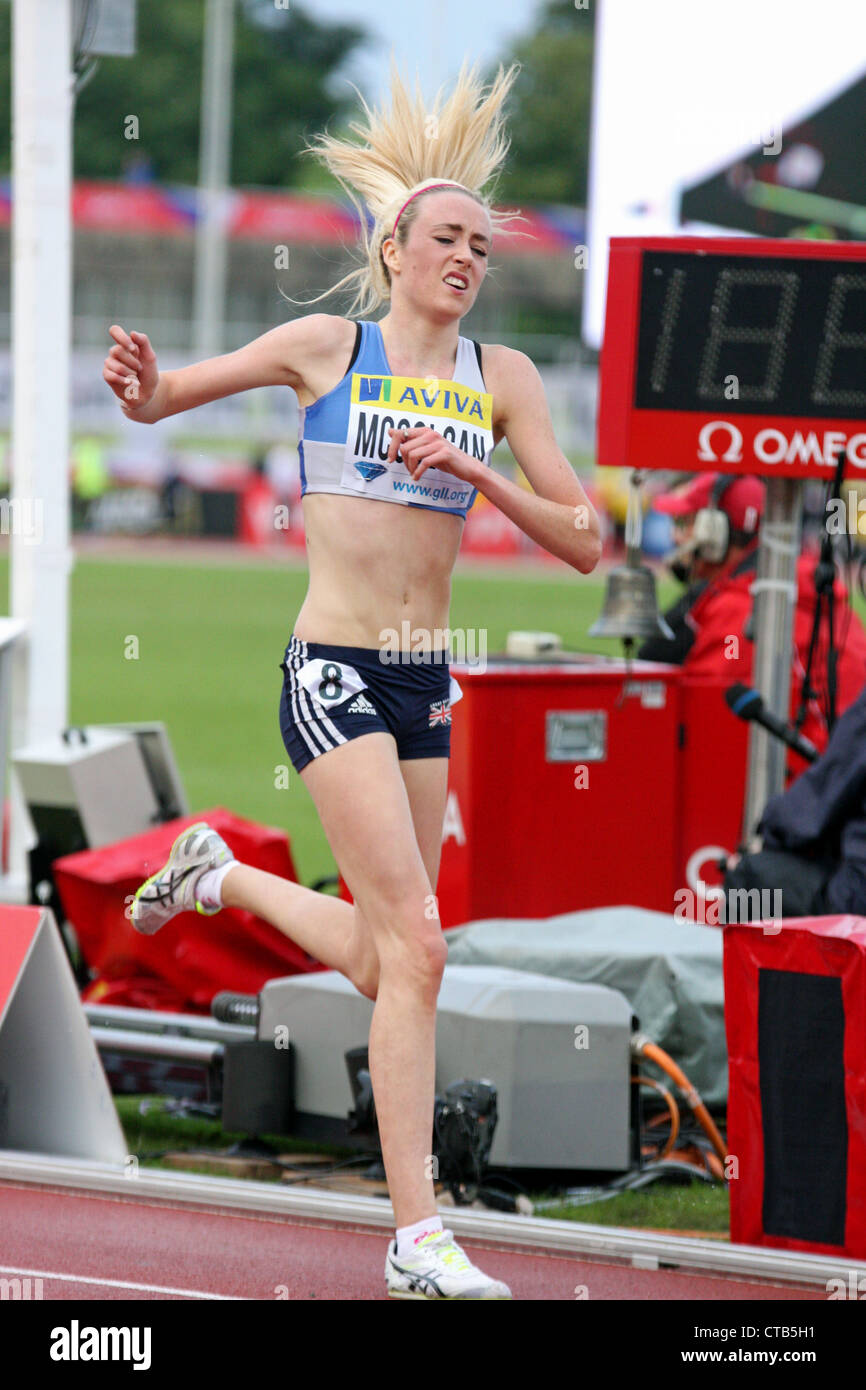 Eilish MCCOLGAN in Womens 5000 Meter bei AVIVA London Grand Prix 2012 im Crystal Palace, London. Stockfoto