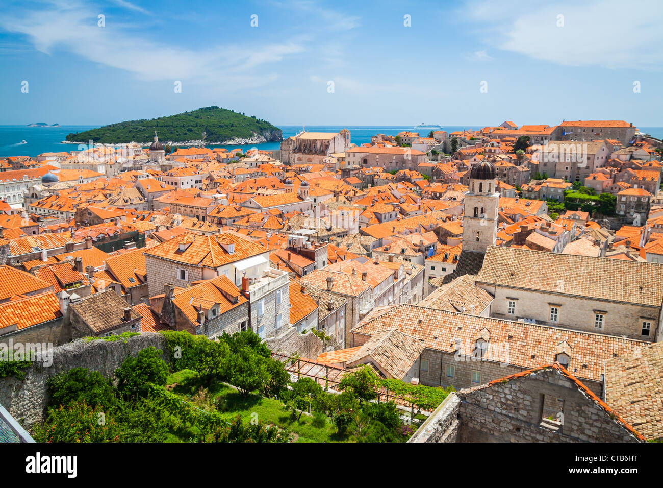 Dächer der Altstadt von Dubrovnik Stockfoto