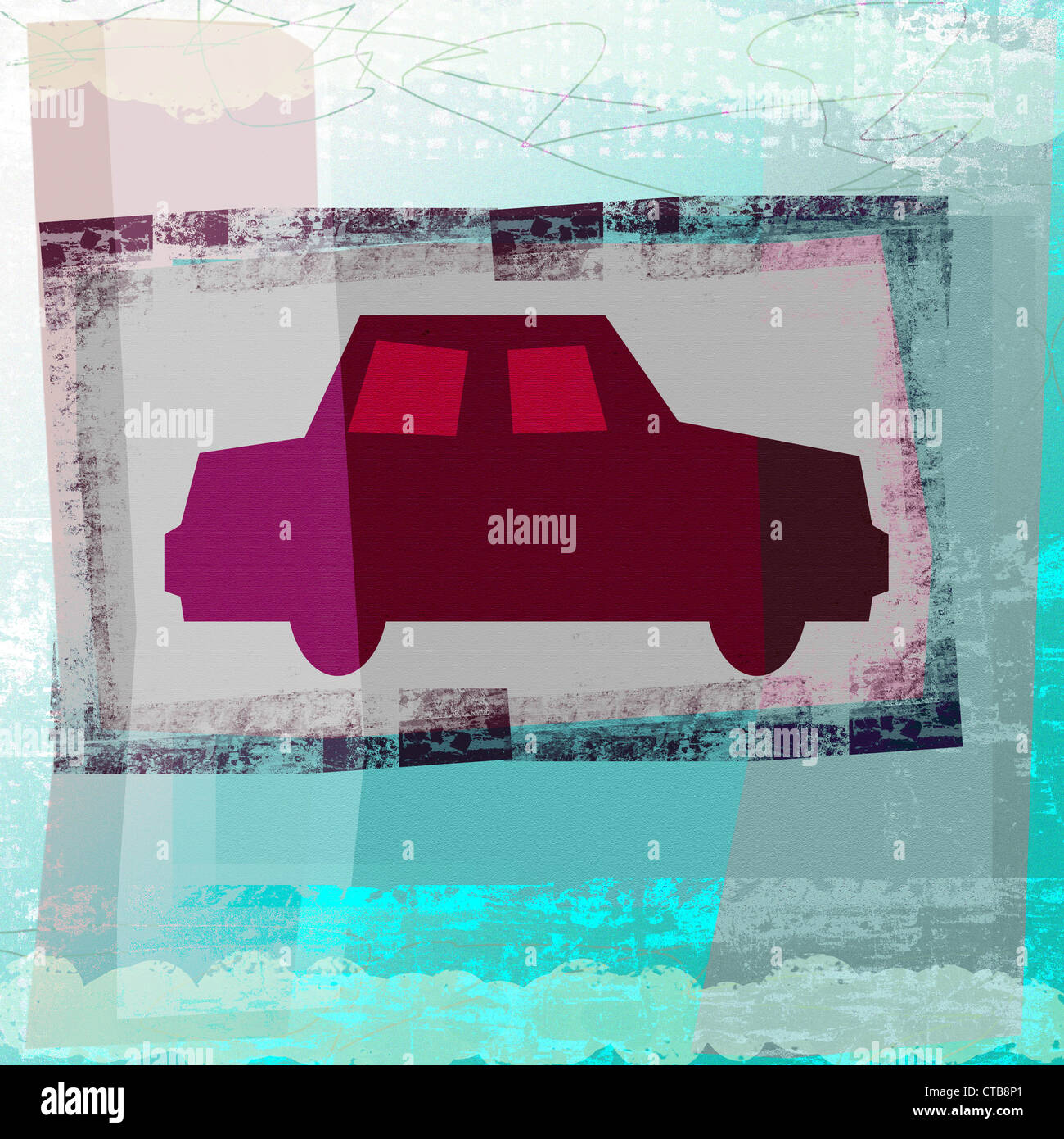 Auto Bild auf Grunge Texturen Stockfoto