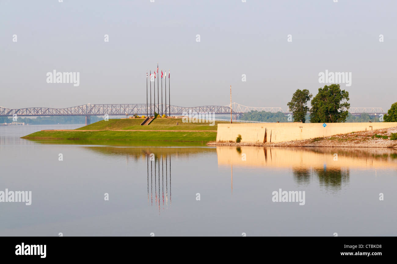 Memphis, Tennessee Mud Island River Park, Mississippi Fluß. Stockfoto