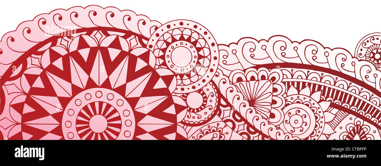 Kunstvollen horizontale Henna Muster. Stockfoto