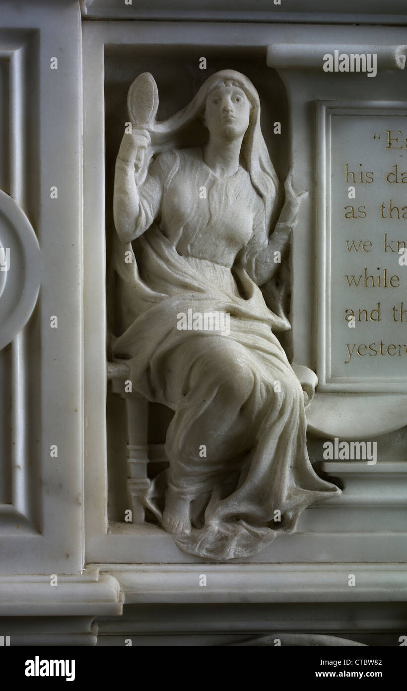 Tewkesbury Abbey, Dinah Maria Craik Denkmal Stockfoto