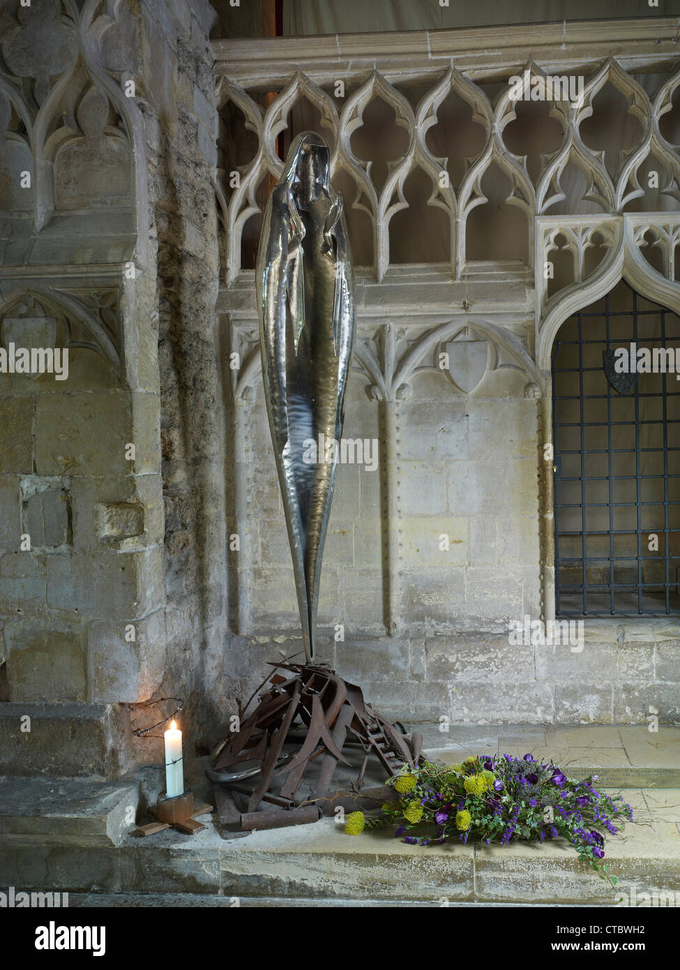Tewkesbury Abbey "Maria Königin des Friedens" Stockfoto