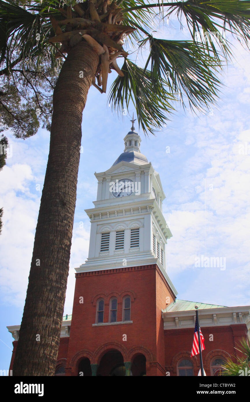 HISTORISCHEN NASSAU COUNTY COURTHOUSE, DIE HISTORISCHE ALTSTADT, FERNANDINA BEACH, FLORIDA, USA Stockfoto