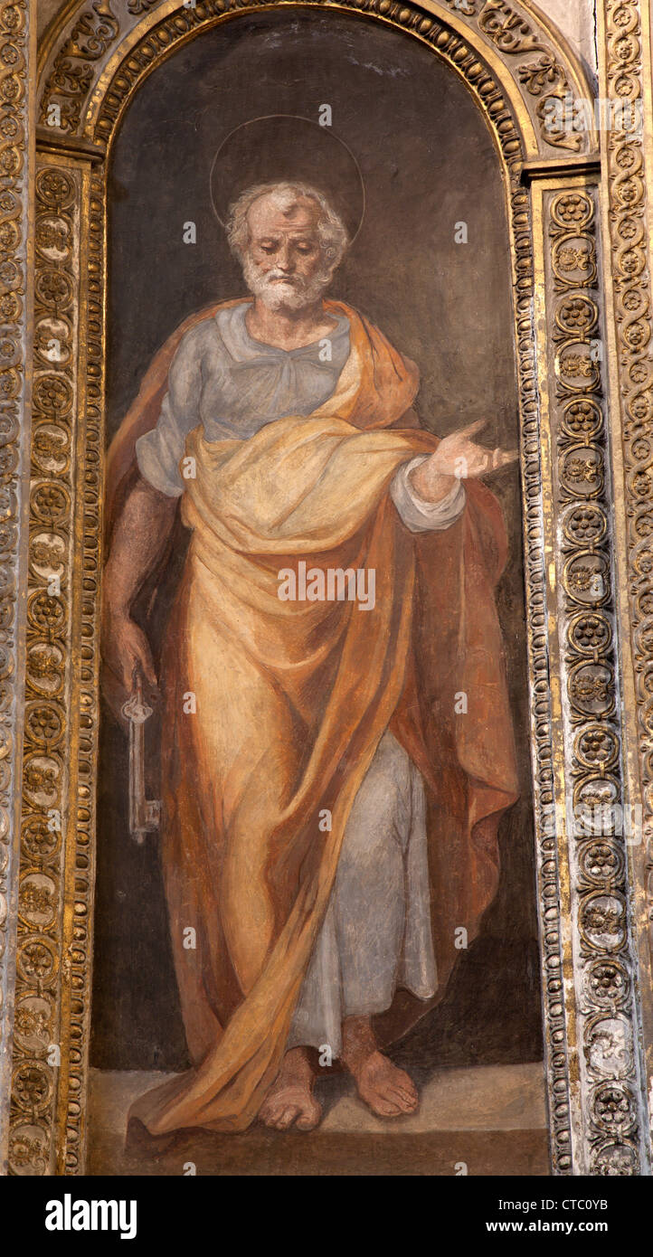 Rom, März - 21: St. Peter der Apostel malen von Santa Maria di Loreto Kirche. 2012, Italien. Stockfoto