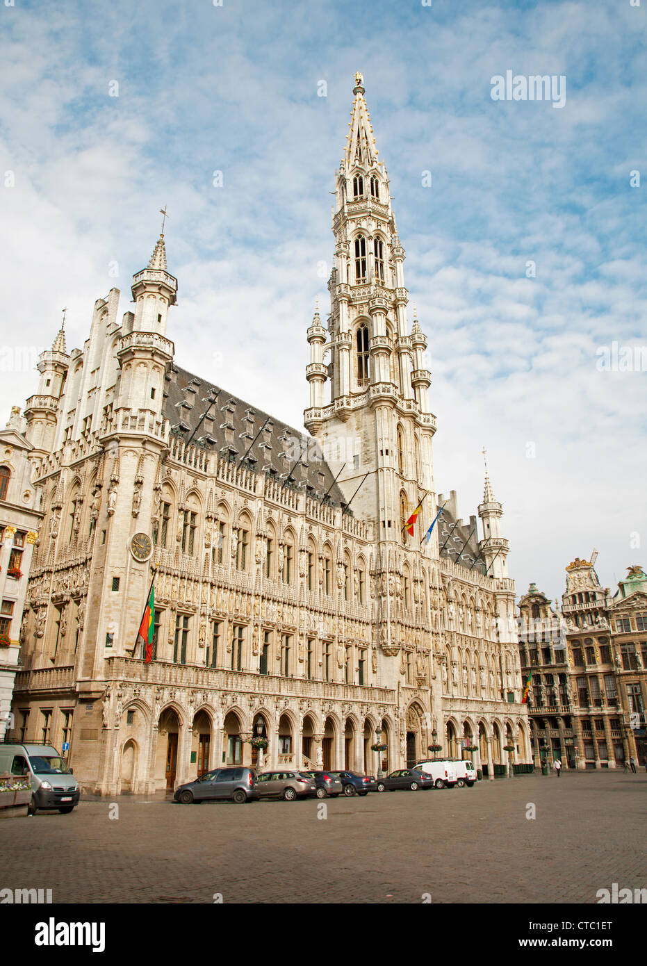 Brüssel - Hauptplatz und dem Rathaus von morgen. UNESCO-Weltkulturerbe. Stockfoto