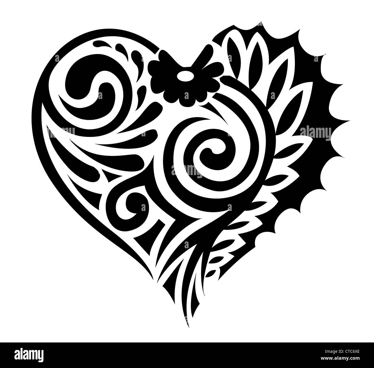 Tatoo-Vektor-Herz Stockfoto