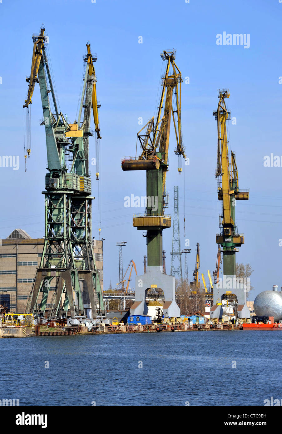 Die berühmten Werften und Krane-Danzig, Polen Stockfoto