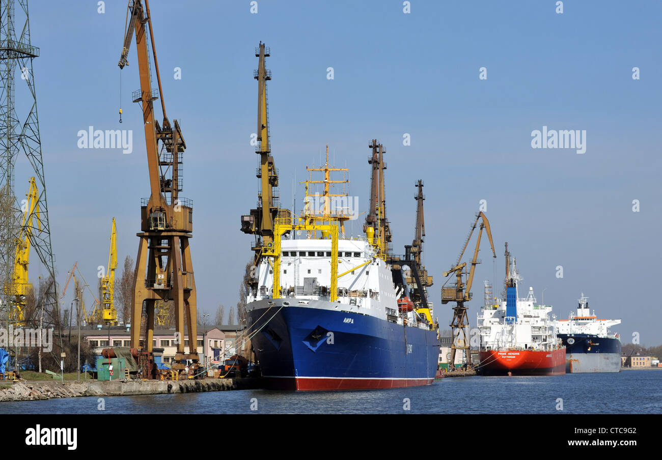 Die berühmten Werften und Krane-Danzig, Polen Stockfoto