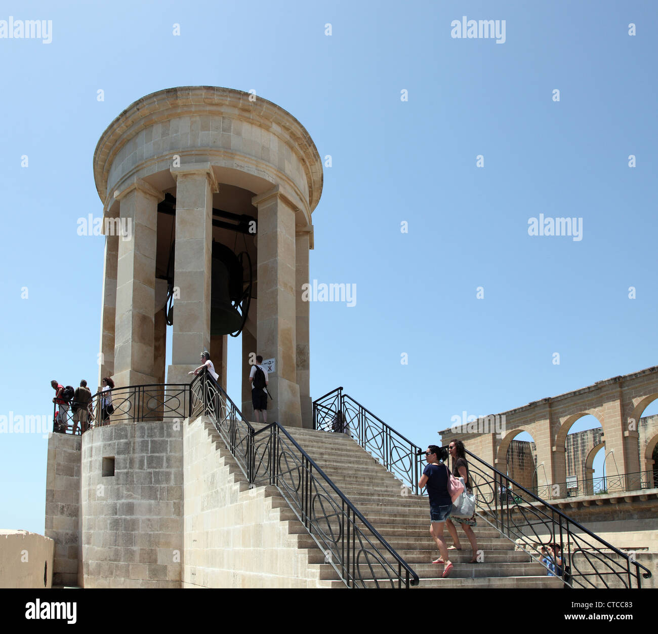 Denkmal für die WW2-Belagerung von Malta, Grand Harbour, Valletta, Malta Stockfoto