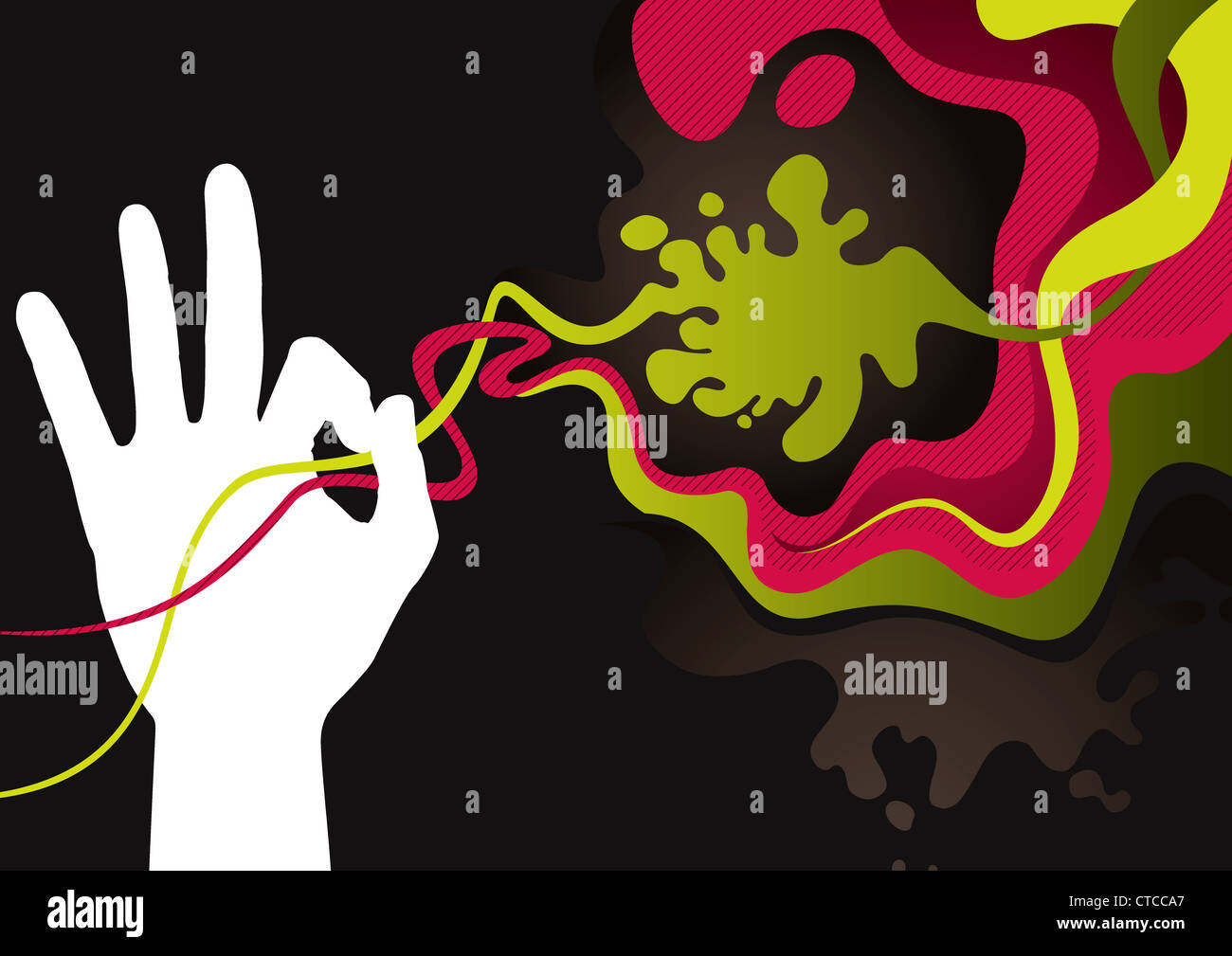Abstrakte Banner mit Hand Silhouette entwickelt Stockfoto
