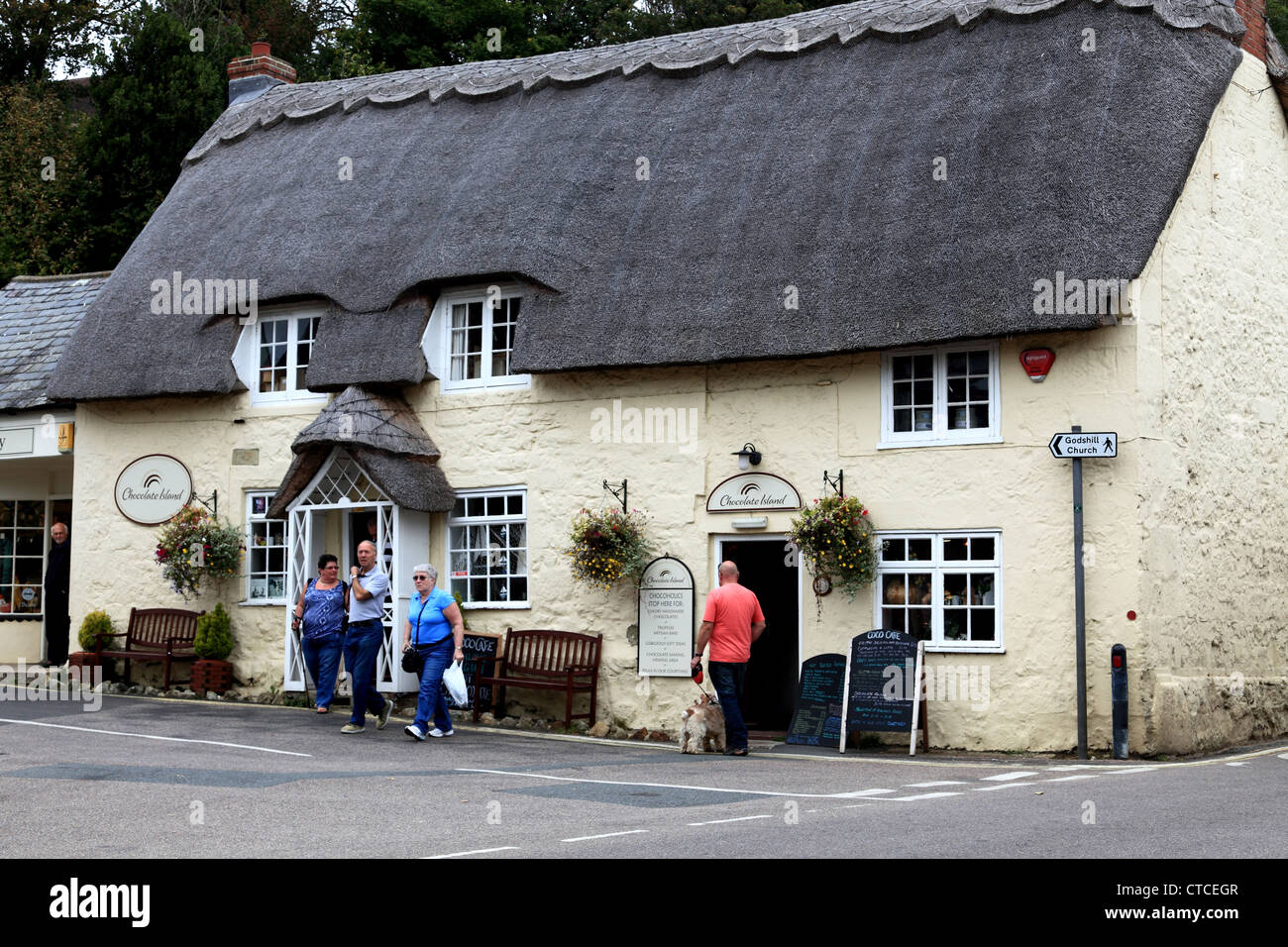 4109. reetgedeckten Haus, Godshill, Isle Of Wight, Großbritannien Stockfoto