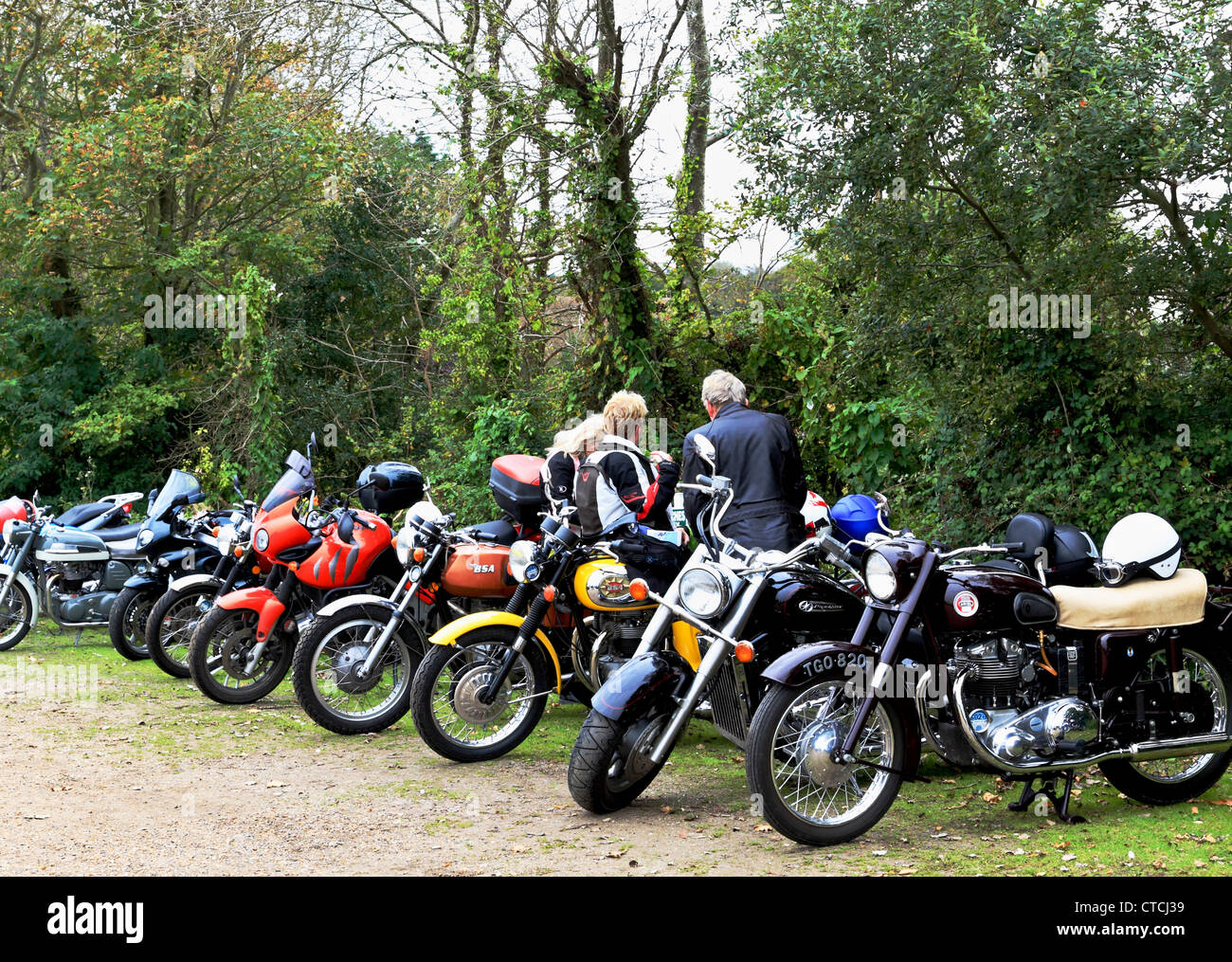 4157. Rallye der britischen gemacht, Motorräder, Godshill, Isle Of Wight, Großbritannien Stockfoto