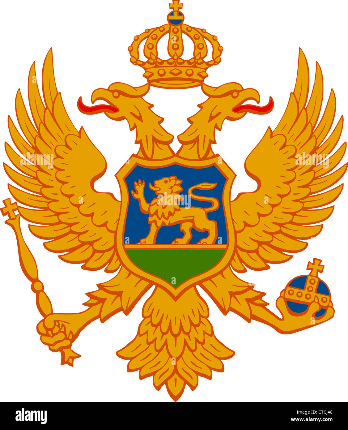 Staatswappen der Republik Montenegro. Stockfoto